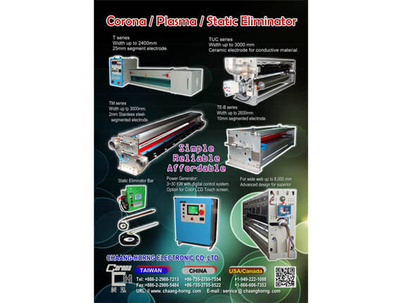 CHAANG HORNG ELECTRONIC CO., LTD.Corona / Plasma / Static Eliminator